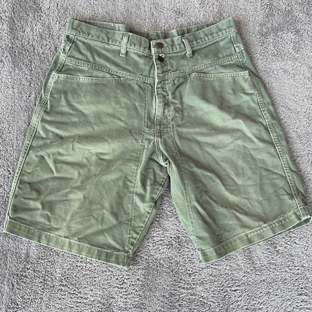 Vintage 90s Marithe Francois Girbaud Shorts Mens 34 Sage Green Denim Jorts USA